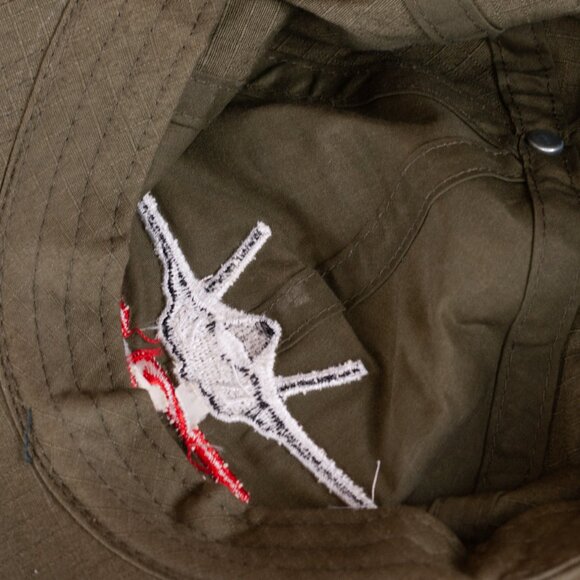 Lockheed Martin F35 Jet Fighter Ripstop Cotton Hat in Olive Drab - Picture 6 of 6